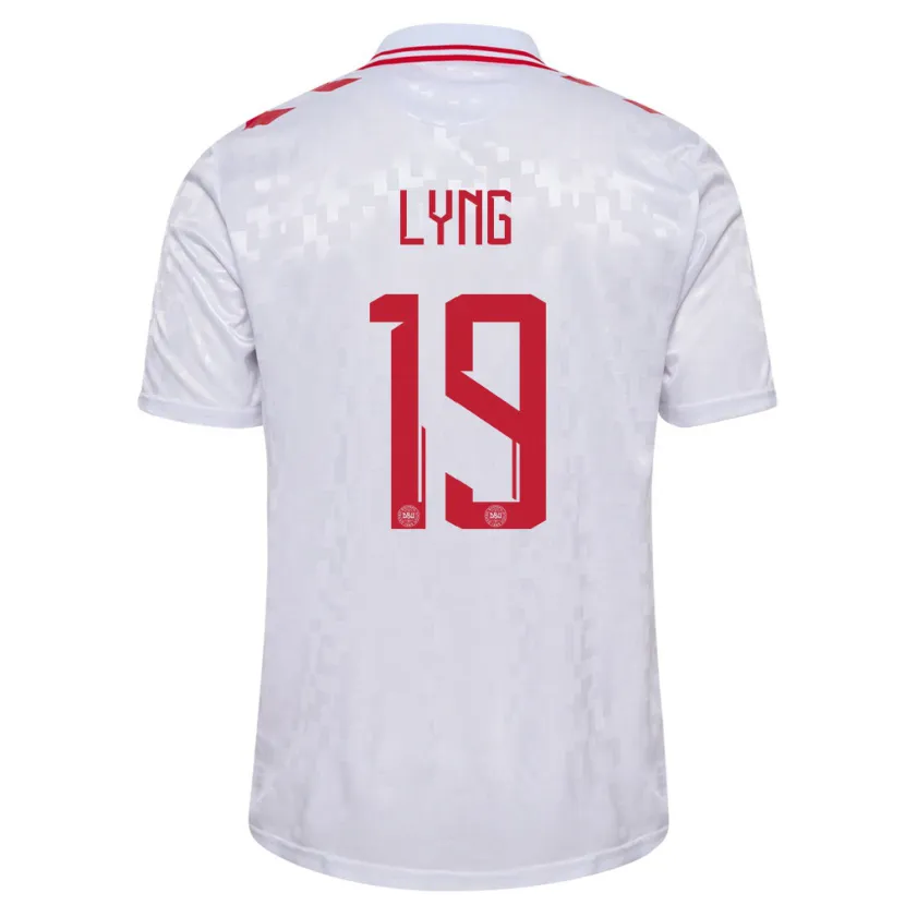 Danxen Damen Dänemark Alexander Lyng #19 Weiß Auswärtstrikot Trikot 24-26 T-Shirt Schweiz