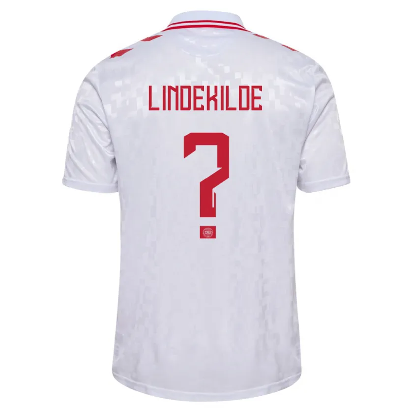 Danxen Damen Dänemark Jonatan Lindekilde #0 Weiß Auswärtstrikot Trikot 24-26 T-Shirt Schweiz