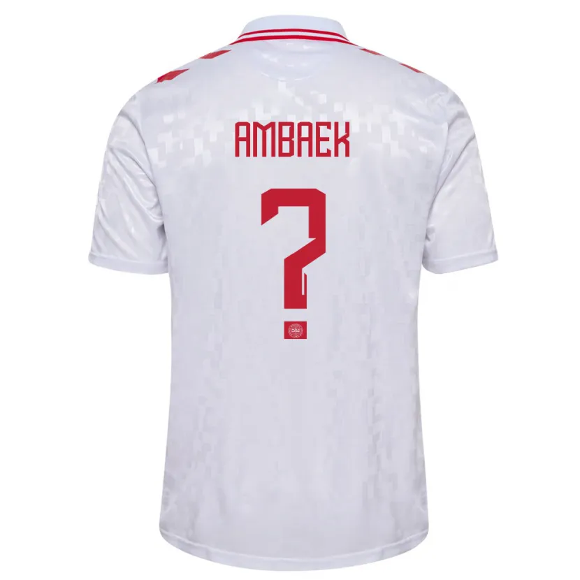Danxen Damen Dänemark Jacob Ambaek #0 Weiß Auswärtstrikot Trikot 24-26 T-Shirt Schweiz