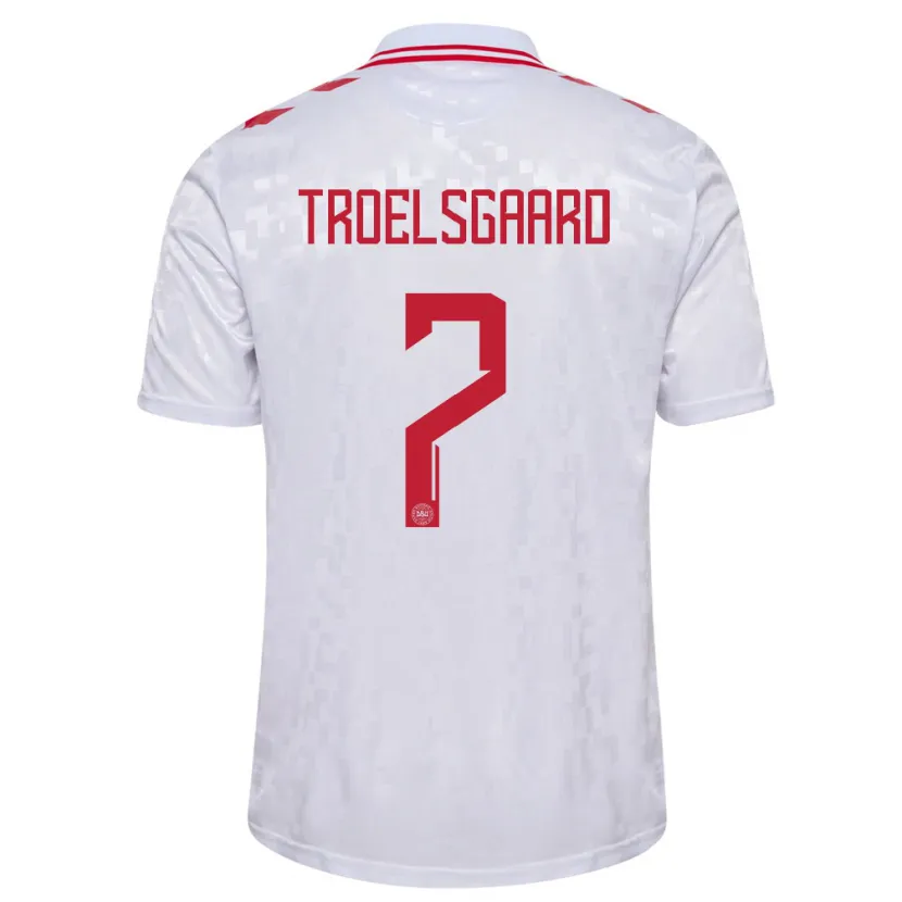 Danxen Damen Dänemark Sanne Troelsgaard #7 Weiß Auswärtstrikot Trikot 24-26 T-Shirt Schweiz