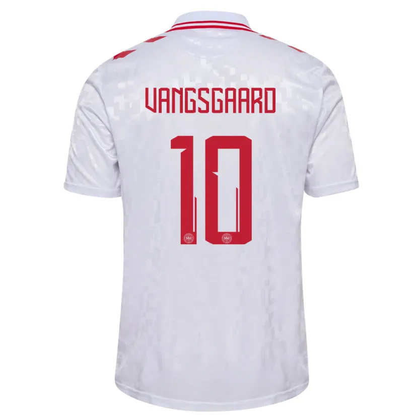 Danxen Damen Dänemark Amalie Vangsgaard #10 Weiß Auswärtstrikot Trikot 24-26 T-Shirt Schweiz