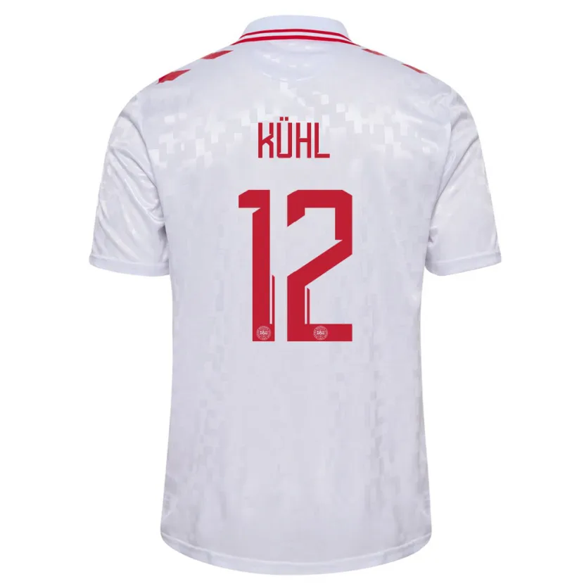 Danxen Damen Dänemark Kathrine Kühl #12 Weiß Auswärtstrikot Trikot 24-26 T-Shirt Schweiz