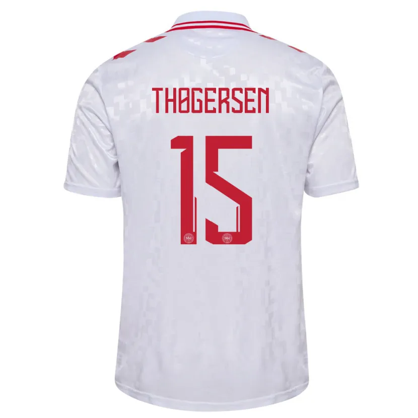 Danxen Damen Dänemark Frederikke Thøgersen #15 Weiß Auswärtstrikot Trikot 24-26 T-Shirt Schweiz