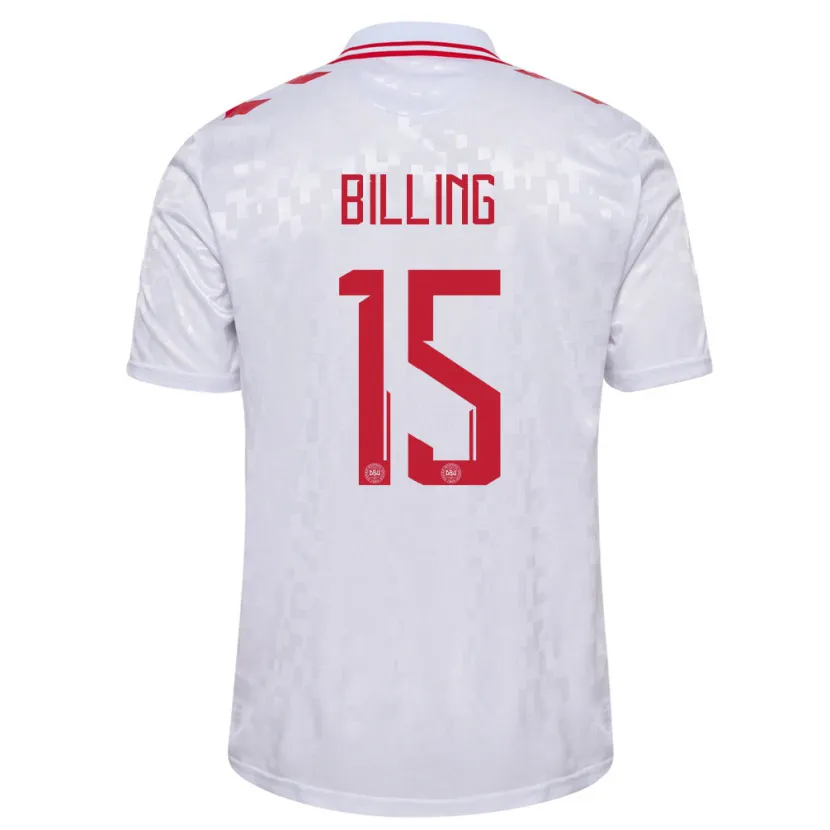 Danxen Damen Dänemark Philip Billing #15 Weiß Auswärtstrikot Trikot 24-26 T-Shirt Schweiz