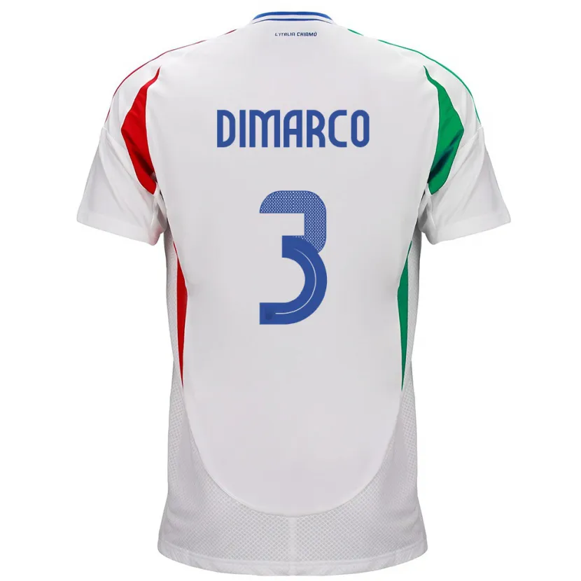 Danxen Damen Italien Federico Dimarco #3 Weiß Auswärtstrikot Trikot 24-26 T-Shirt Schweiz