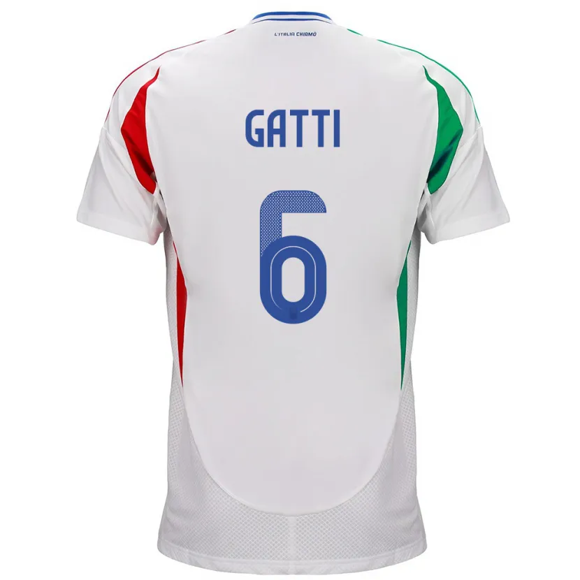 Danxen Damen Italien Federico Gatti #6 Weiß Auswärtstrikot Trikot 24-26 T-Shirt Schweiz
