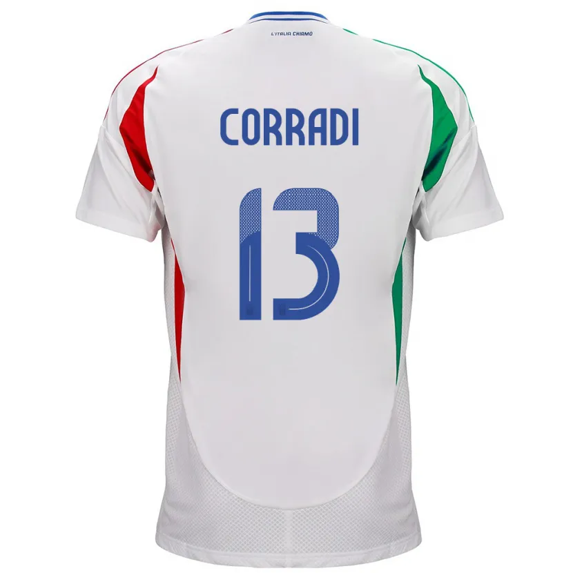 Danxen Damen Italien Christian Corradi #13 Weiß Auswärtstrikot Trikot 24-26 T-Shirt Schweiz