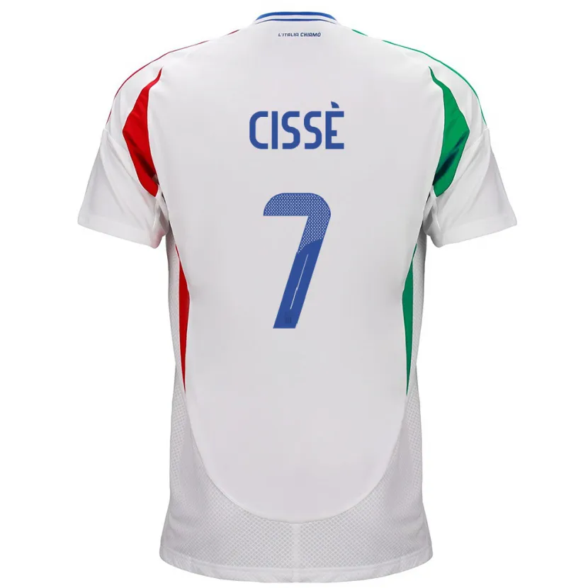 Danxen Damen Italien Alphadjo Cissè #7 Weiß Auswärtstrikot Trikot 24-26 T-Shirt Schweiz