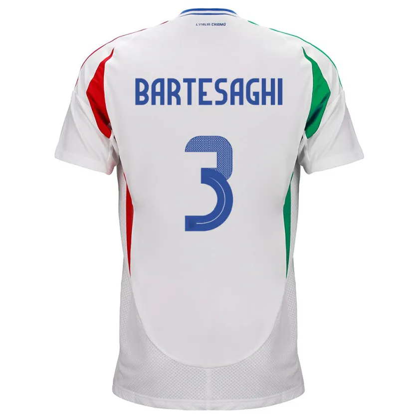 Danxen Damen Italien Davide Bartesaghi #3 Weiß Auswärtstrikot Trikot 24-26 T-Shirt Schweiz