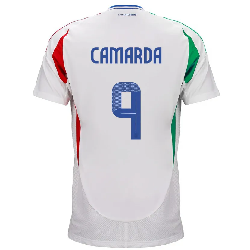 Danxen Damen Italien Francesco Camarda #9 Weiß Auswärtstrikot Trikot 24-26 T-Shirt Schweiz
