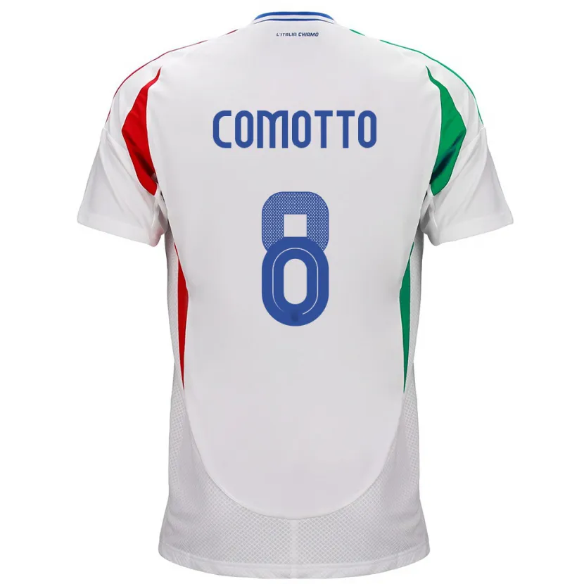 Danxen Damen Italien Christian Comotto #8 Weiß Auswärtstrikot Trikot 24-26 T-Shirt Schweiz