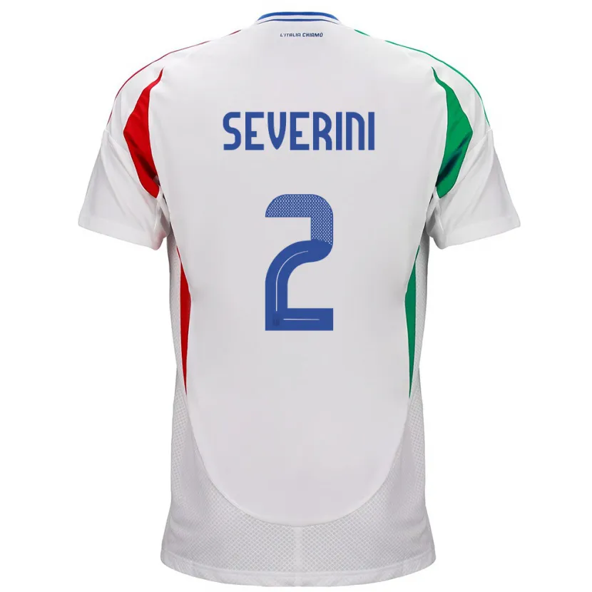 Danxen Damen Italien Emma Severini #2 Weiß Auswärtstrikot Trikot 24-26 T-Shirt Schweiz