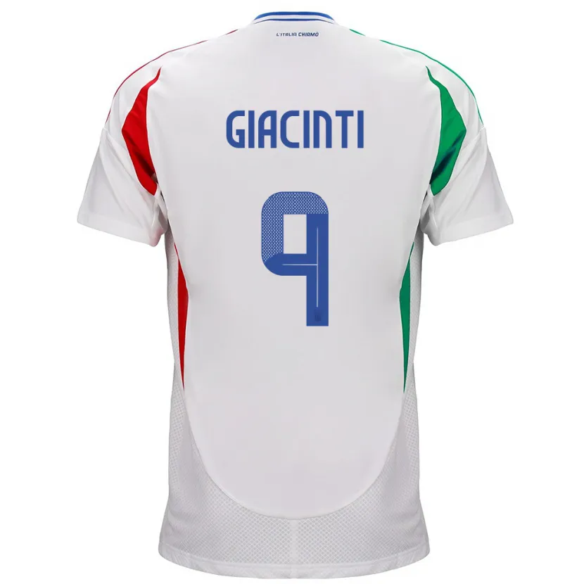 Danxen Damen Italien Valentina Giacinti #9 Weiß Auswärtstrikot Trikot 24-26 T-Shirt Schweiz
