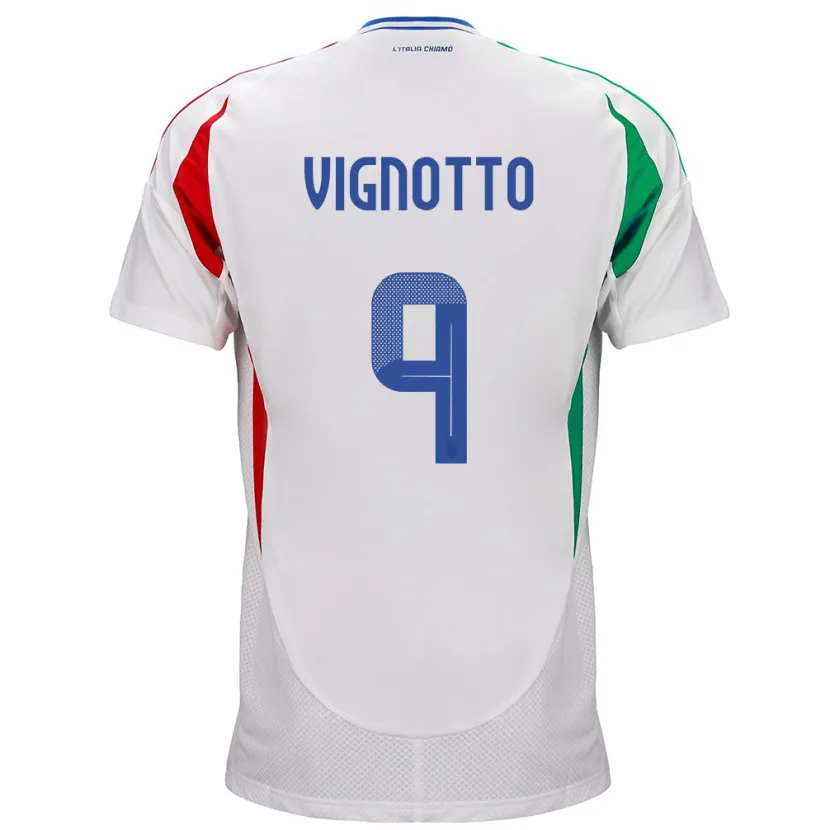 Danxen Damen Italien Elisabetta Vignotto #9 Weiß Auswärtstrikot Trikot 24-26 T-Shirt Schweiz