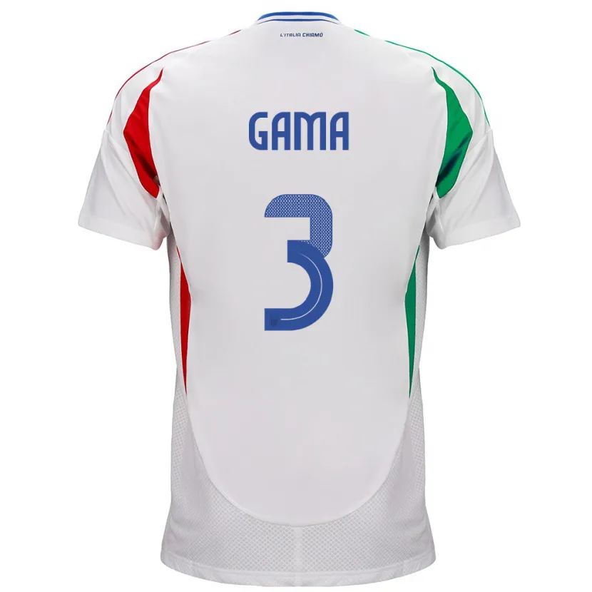 Danxen Damen Italien Sara Gama #3 Weiß Auswärtstrikot Trikot 24-26 T-Shirt Schweiz