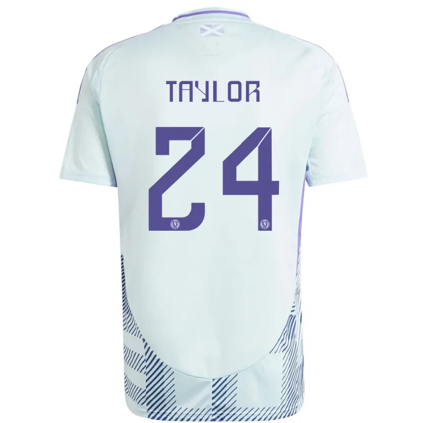 Danxen Damen Schottland Greg Taylor #24 Helles Mintblau Auswärtstrikot Trikot 24-26 T-Shirt Schweiz