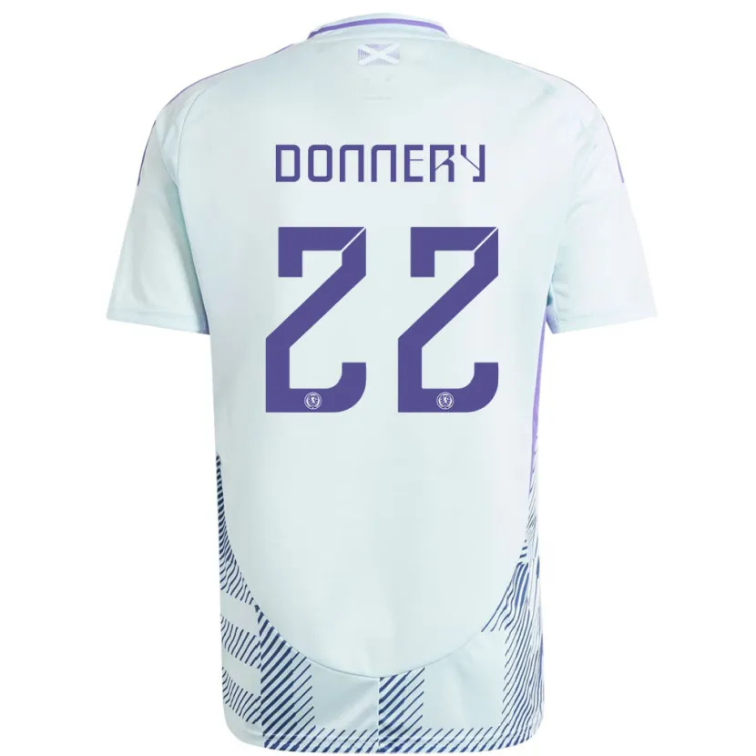 Danxen Damen Schottland Julian Donnery #22 Helles Mintblau Auswärtstrikot Trikot 24-26 T-Shirt Schweiz