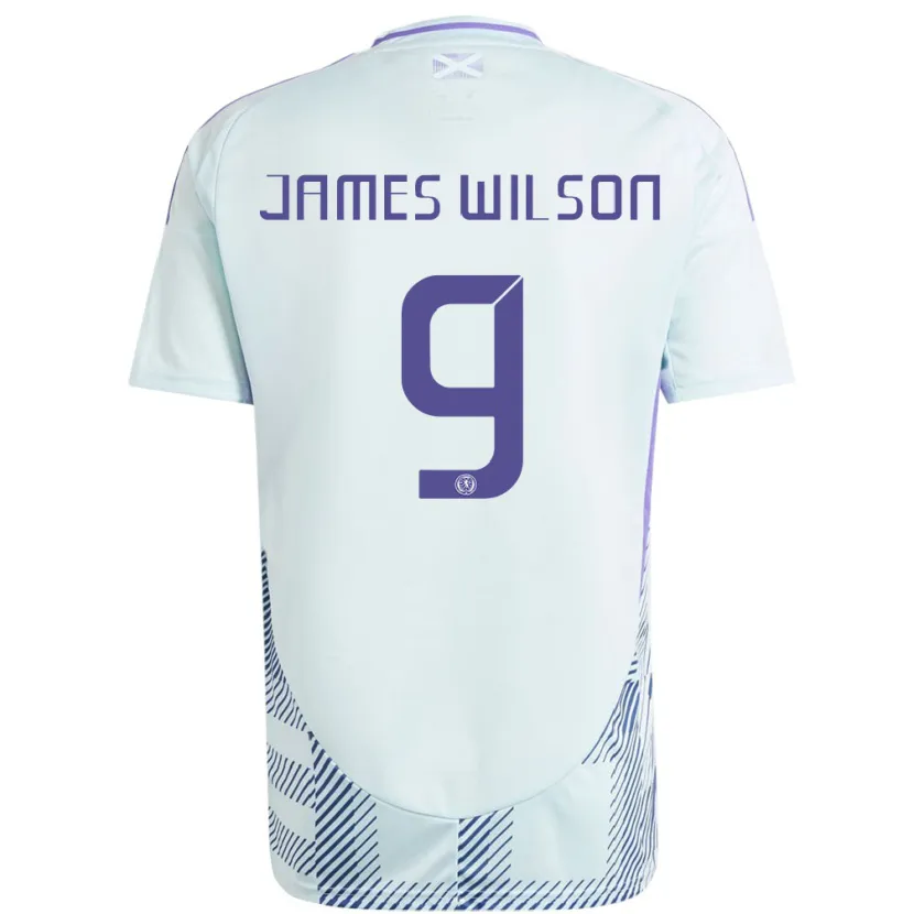 Danxen Damen Schottland James Wilson #9 Helles Mintblau Auswärtstrikot Trikot 24-26 T-Shirt Schweiz