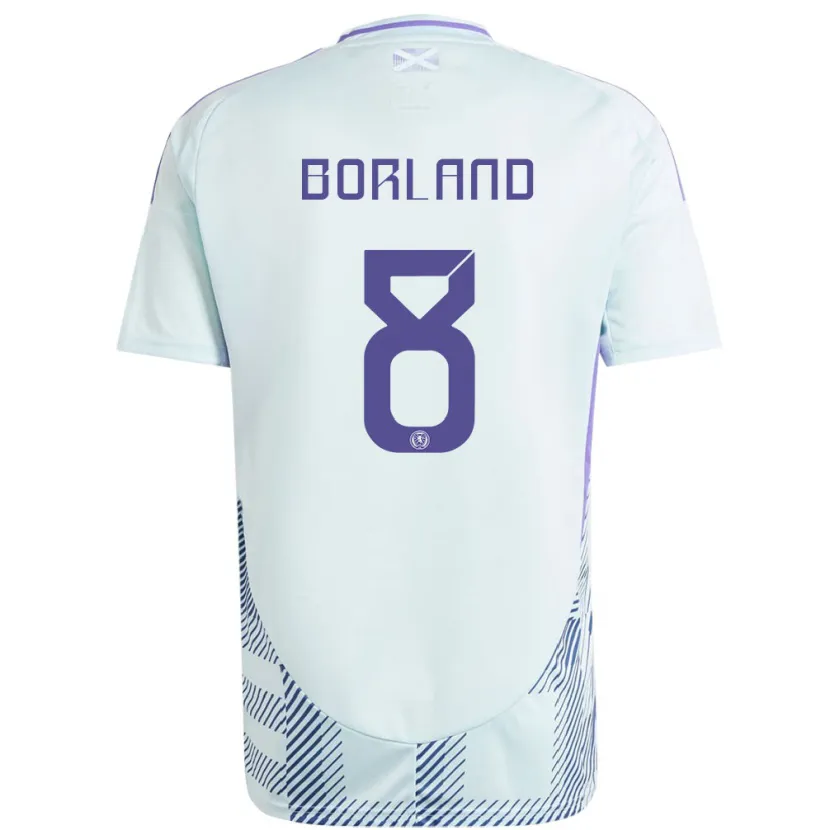 Danxen Damen Schottland Aidan Borland #8 Helles Mintblau Auswärtstrikot Trikot 24-26 T-Shirt Schweiz