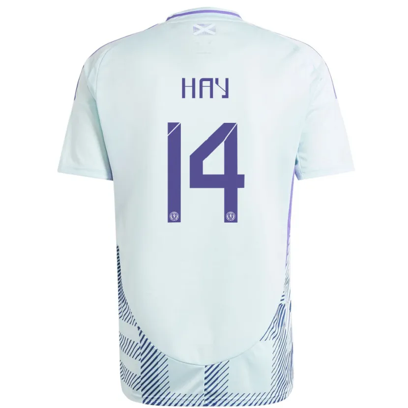 Danxen Damen Schottland Brogan Hay #14 Helles Mintblau Auswärtstrikot Trikot 24-26 T-Shirt Schweiz