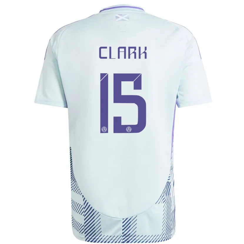 Danxen Damen Schottland Jenna Clark #15 Helles Mintblau Auswärtstrikot Trikot 24-26 T-Shirt Schweiz