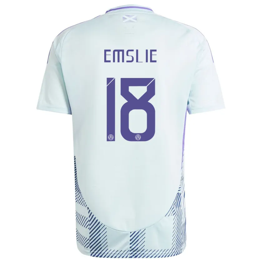 Danxen Damen Schottland Claire Emslie #18 Helles Mintblau Auswärtstrikot Trikot 24-26 T-Shirt Schweiz