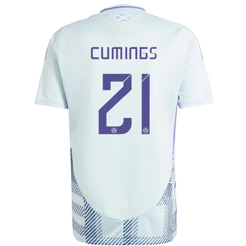 Danxen Damen Schottland Eartha Cumings #21 Helles Mintblau Auswärtstrikot Trikot 24-26 T-Shirt Schweiz