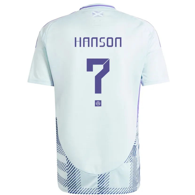 Danxen Damen Schottland Kirsty Hanson #0 Helles Mintblau Auswärtstrikot Trikot 24-26 T-Shirt Schweiz