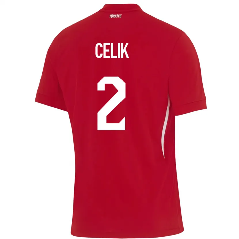Danxen Damen Türkei Zeki Çelik #2 Rot Auswärtstrikot Trikot 24-26 T-Shirt Schweiz