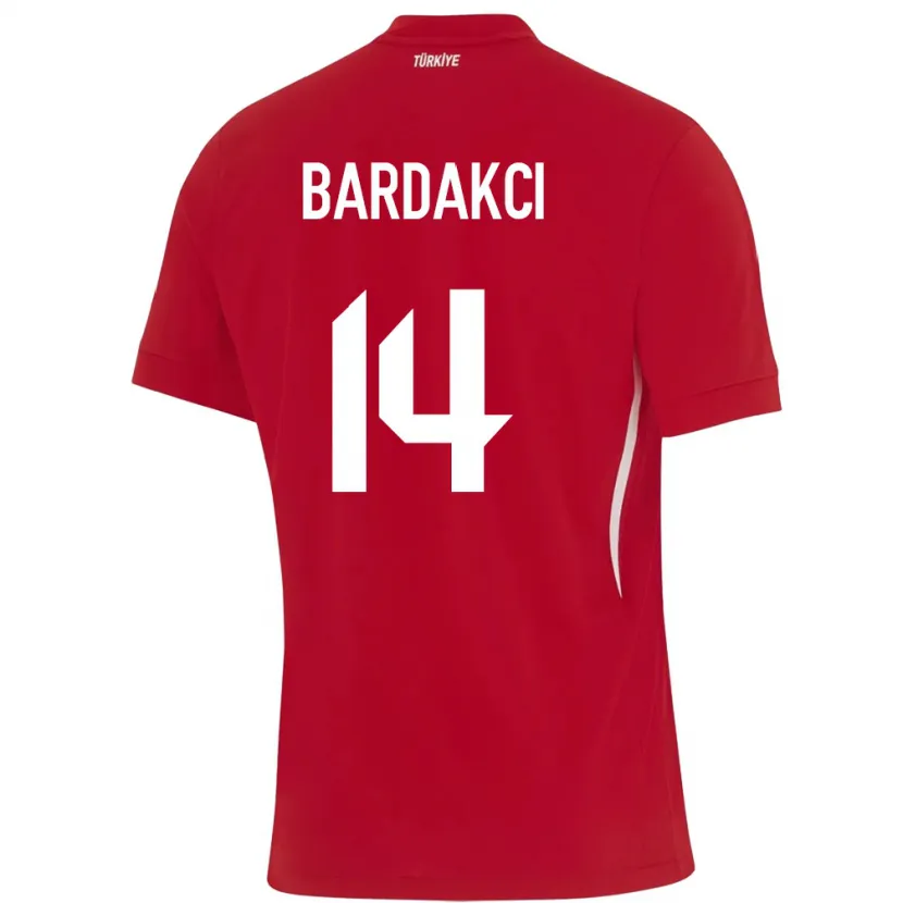 Danxen Damen Türkei Abdülkerim Bardakcı #14 Rot Auswärtstrikot Trikot 24-26 T-Shirt Schweiz