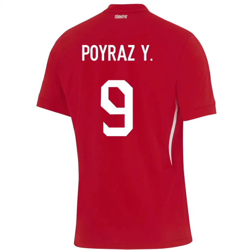 Danxen Damen Türkei Poyraz Yıldırım #9 Rot Auswärtstrikot Trikot 24-26 T-Shirt Schweiz