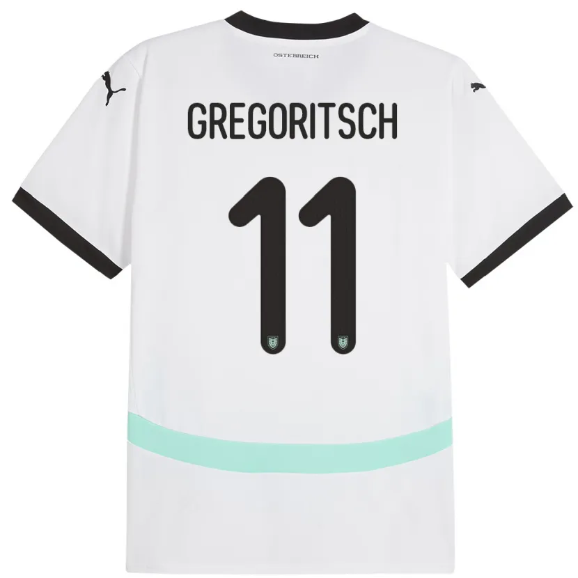 Danxen Damen Österreich Michael Gregoritsch #11 Weiß Auswärtstrikot Trikot 24-26 T-Shirt Schweiz