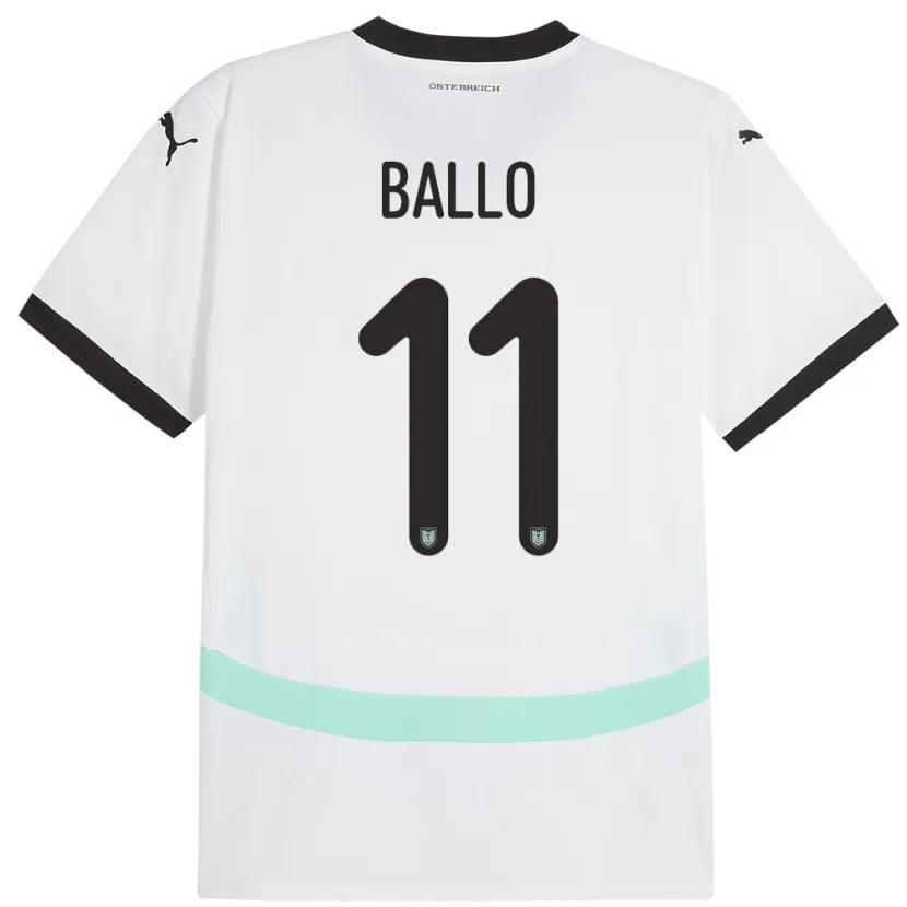 Danxen Damen Österreich Thierno Ballo #11 Weiß Auswärtstrikot Trikot 24-26 T-Shirt Schweiz