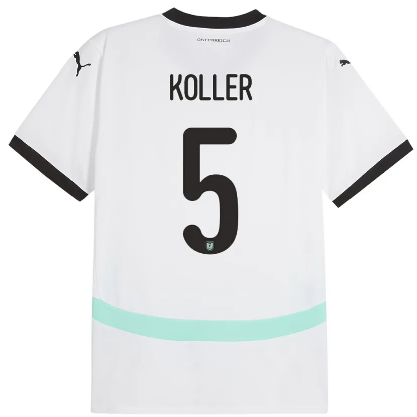 Danxen Damen Österreich Paul Koller #5 Weiß Auswärtstrikot Trikot 24-26 T-Shirt Schweiz
