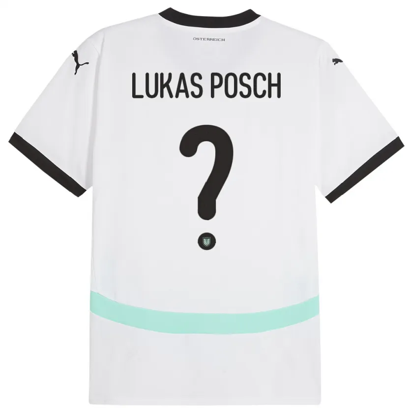Danxen Damen Österreich Lukas Posch #0 Weiß Auswärtstrikot Trikot 24-26 T-Shirt Schweiz