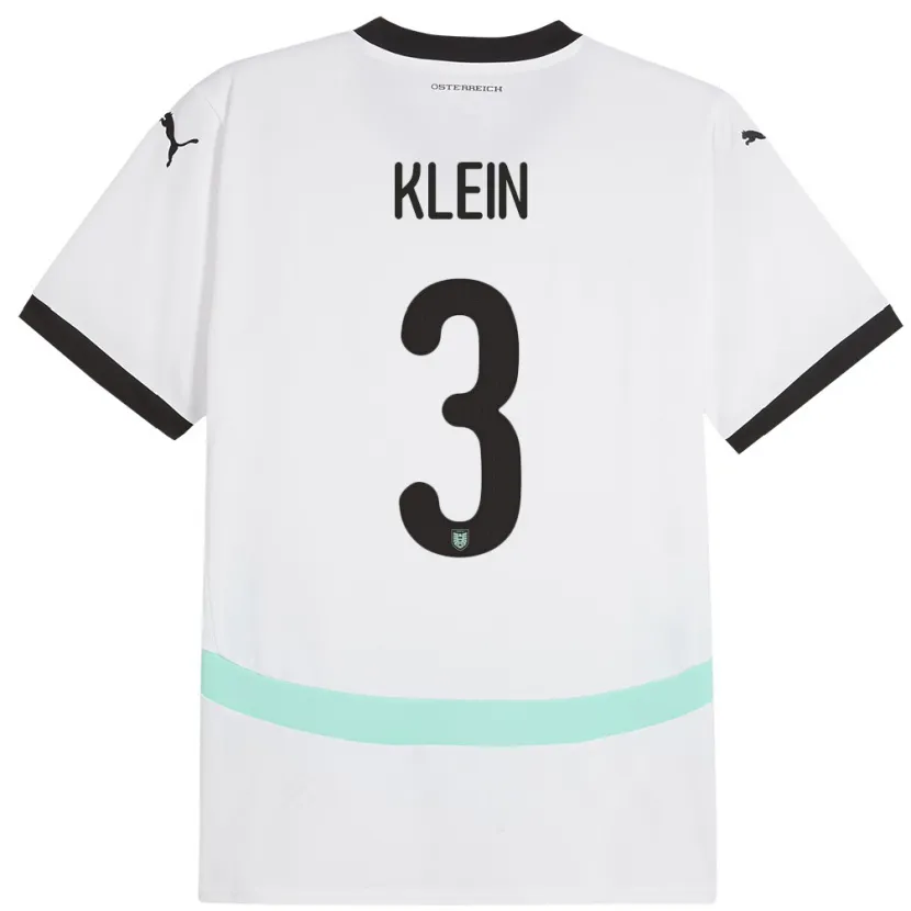 Danxen Damen Österreich Jennifer Klein #3 Weiß Auswärtstrikot Trikot 24-26 T-Shirt Schweiz