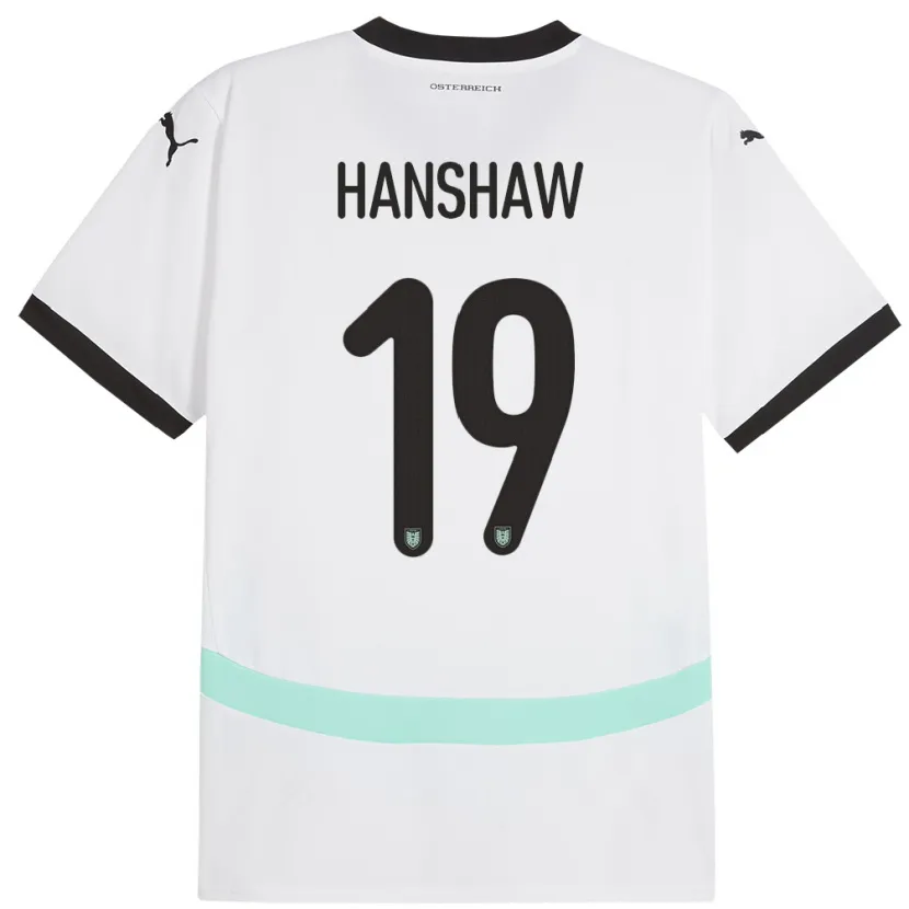 Danxen Damen Österreich Verena Hanshaw #19 Weiß Auswärtstrikot Trikot 24-26 T-Shirt Schweiz
