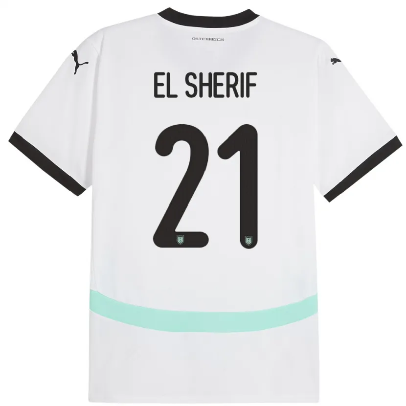 Danxen Damen Österreich Mariella El Sherif #21 Weiß Auswärtstrikot Trikot 24-26 T-Shirt Schweiz