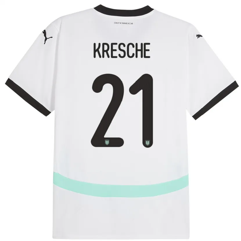 Danxen Damen Österreich Isabella Kresche #21 Weiß Auswärtstrikot Trikot 24-26 T-Shirt Schweiz