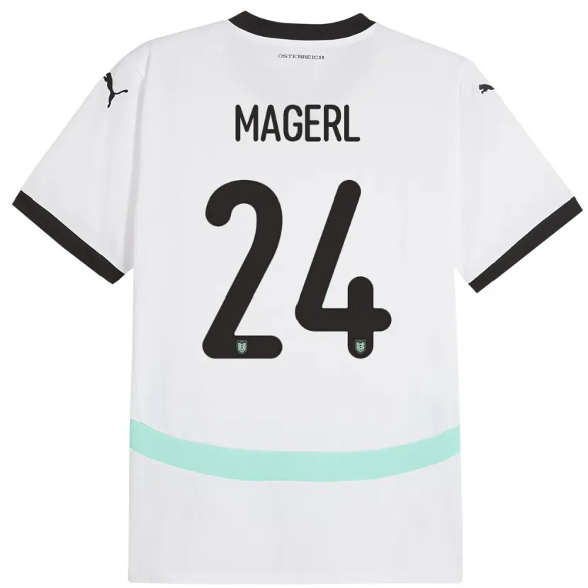 Danxen Damen Österreich Julia Magerl #24 Weiß Auswärtstrikot Trikot 24-26 T-Shirt Schweiz