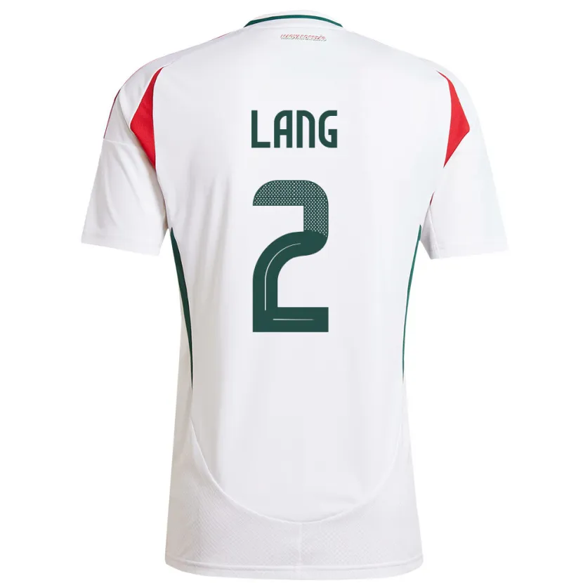Danxen Damen Ungarn Ádám Lang #2 Weiß Auswärtstrikot Trikot 24-26 T-Shirt Schweiz