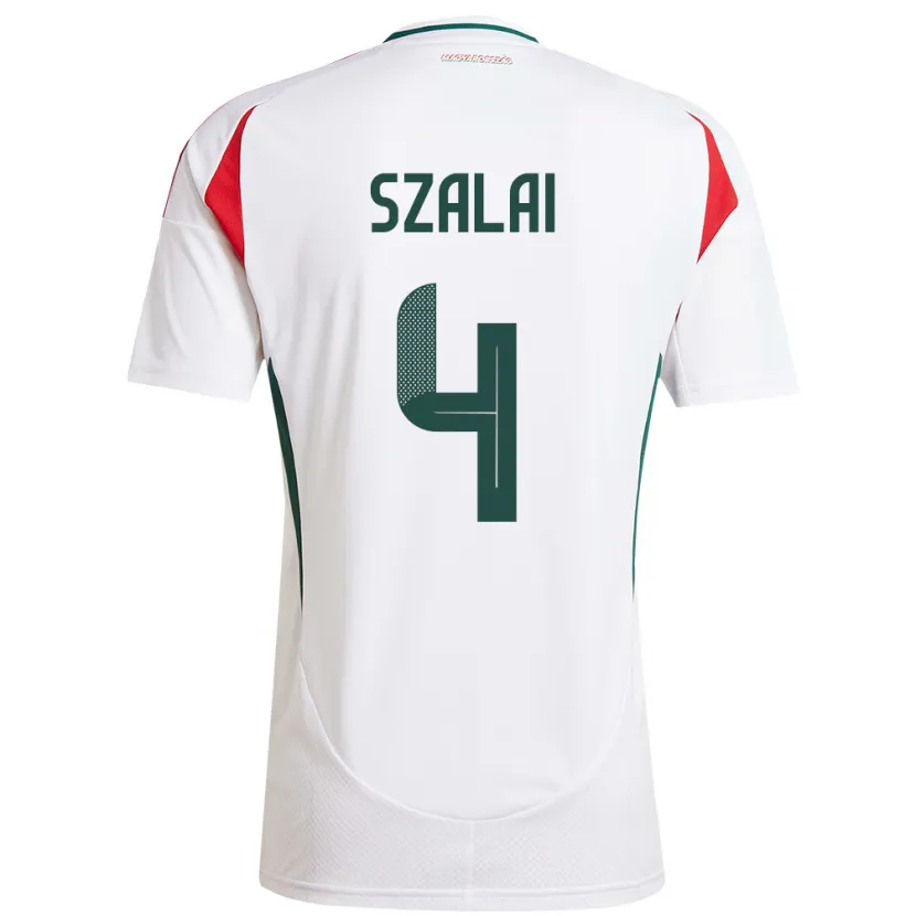 Danxen Damen Ungarn Attila Szalai #4 Weiß Auswärtstrikot Trikot 24-26 T-Shirt Schweiz