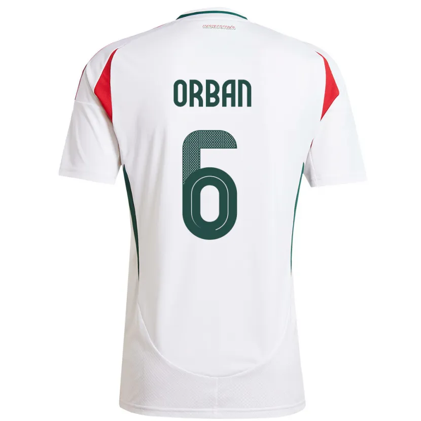 Danxen Damen Ungarn Willi Orbán #6 Weiß Auswärtstrikot Trikot 24-26 T-Shirt Schweiz