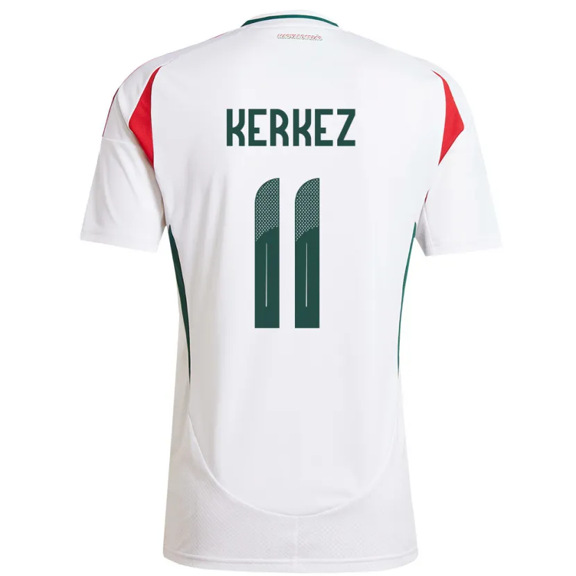 Danxen Damen Ungarn Milos Kerkez #11 Weiß Auswärtstrikot Trikot 24-26 T-Shirt Schweiz