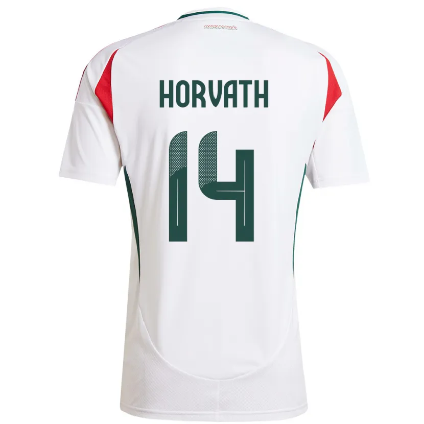 Danxen Damen Ungarn Artúr Horváth #14 Weiß Auswärtstrikot Trikot 24-26 T-Shirt Schweiz