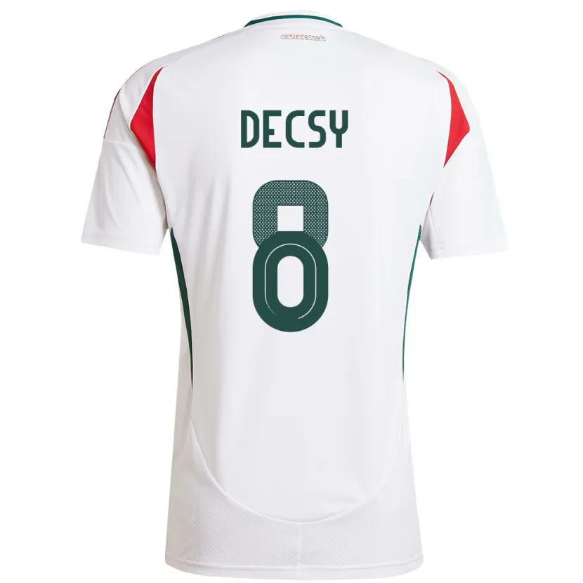 Danxen Damen Ungarn Ádám Décsy #8 Weiß Auswärtstrikot Trikot 24-26 T-Shirt Schweiz