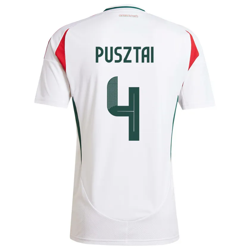 Danxen Damen Ungarn Sára Pusztai #4 Weiß Auswärtstrikot Trikot 24-26 T-Shirt Schweiz