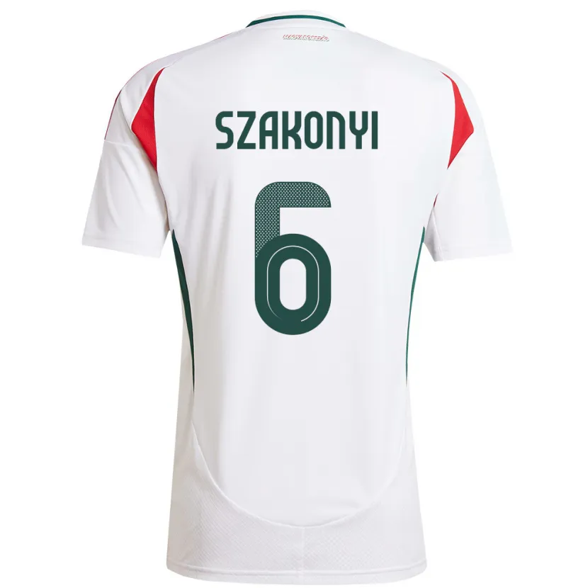 Danxen Damen Ungarn Emese Szakonyi #6 Weiß Auswärtstrikot Trikot 24-26 T-Shirt Schweiz