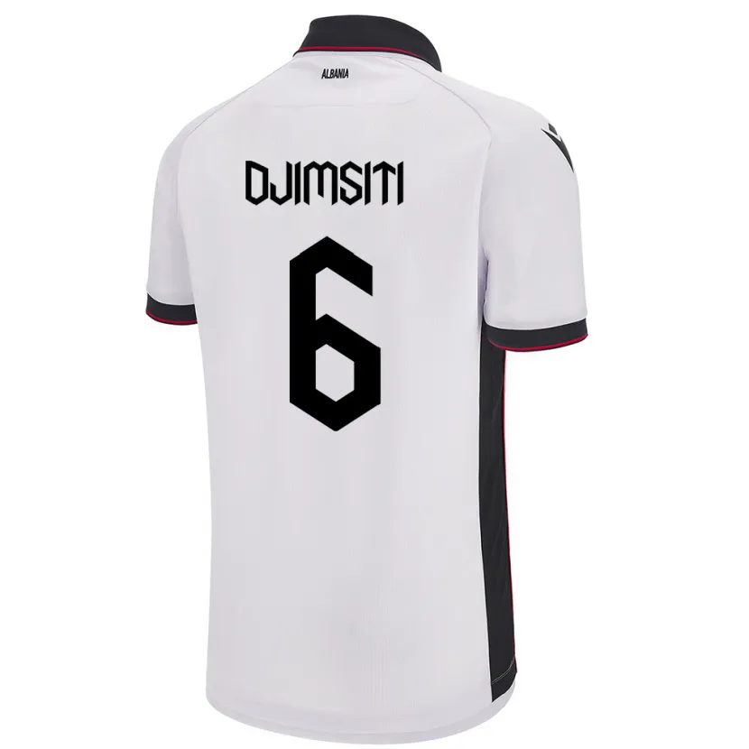 Danxen Damen Albanien Berat Djimsiti #6 Weiß Auswärtstrikot Trikot 24-26 T-Shirt Schweiz