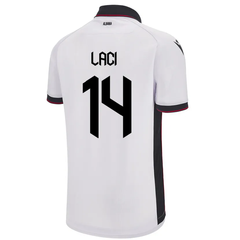 Danxen Damen Albanien Qazim Laci #14 Weiß Auswärtstrikot Trikot 24-26 T-Shirt Schweiz